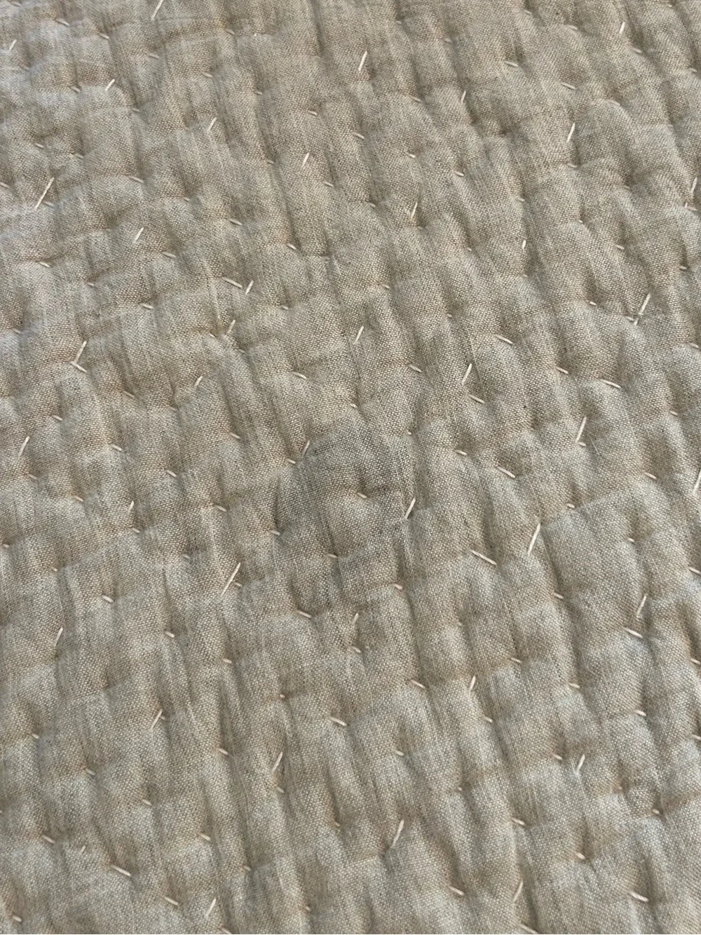 Pottery Barn Velvet Cross Stitch King quilt  parchment